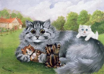 Katze und ihre Kätzchen